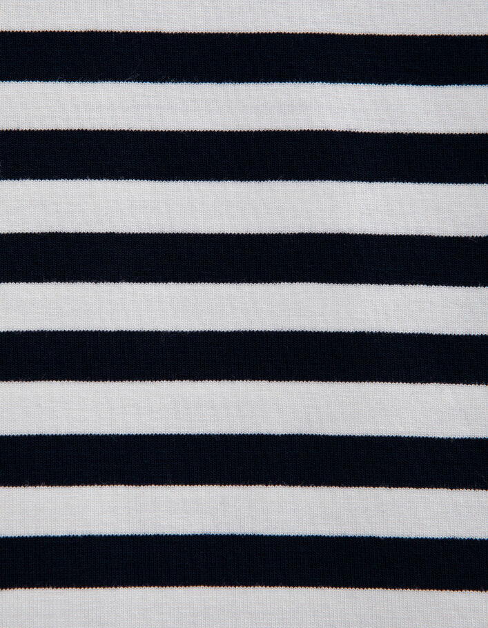 Marineblaues T-Shirt mit cremeweißen Streifen I.Code - I.CODE