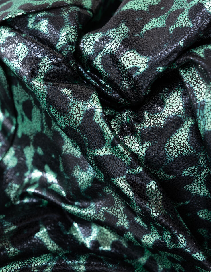 Gr&uuml;ner Rock mit Metallic-Camouflage-Print f&uuml;r Damen-8