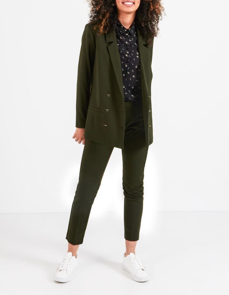 I.Code black shirt with minimalistic floral print-4
