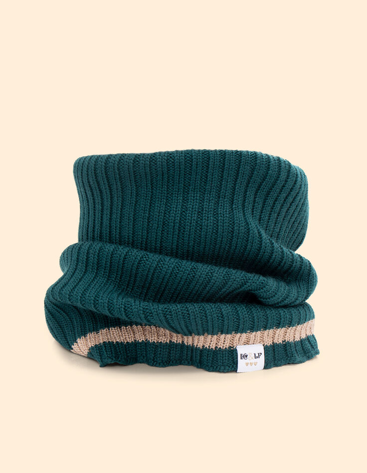 Snood verde noche punto acanalado I.Code x Lafrançaise-4 Snood verde noche punto acanalado I.Code x Lafrançaise-4