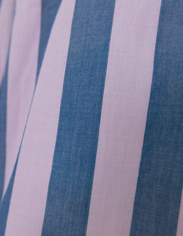 Chemise bleue motif rayures parme I.Code-9