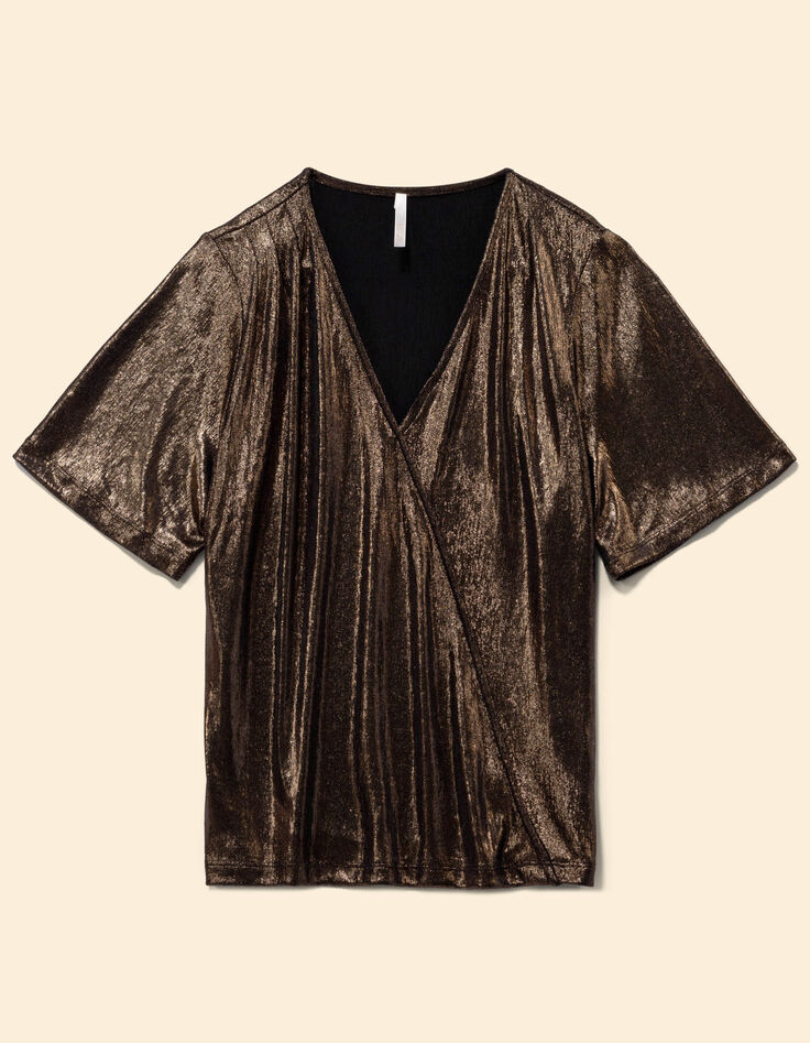 Goudkleurige lamé top wikkelstijl I.Code-7