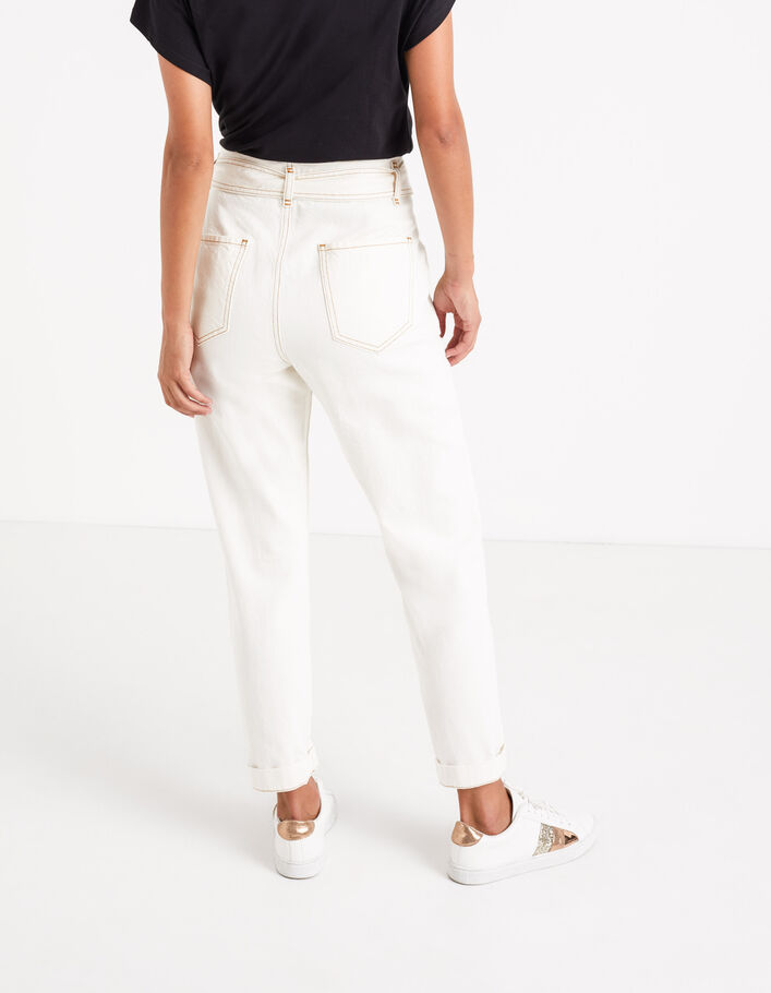 I.Code ecru slouchy jeans with visible press studs - I.CODE