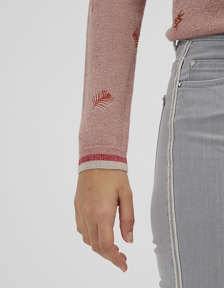 Pull pastèque maille lurex avec palmiers I.Code-2