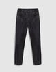 Schwarze Damen-Lederhose Jeansschnitt-6