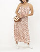 I.Code hibiscus floral and polka dot print long dress-6