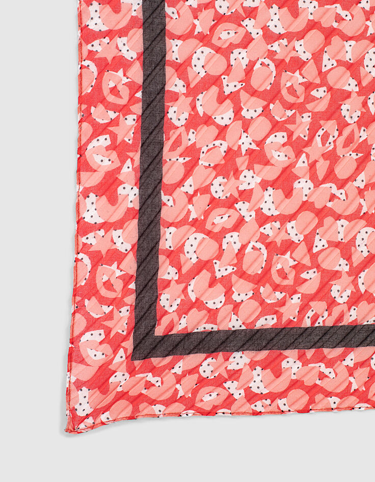 Foulard losange coquelicot plissé graphique pop I.Code-4 Foulard losange coquelicot plissé graphique pop I.Code-4