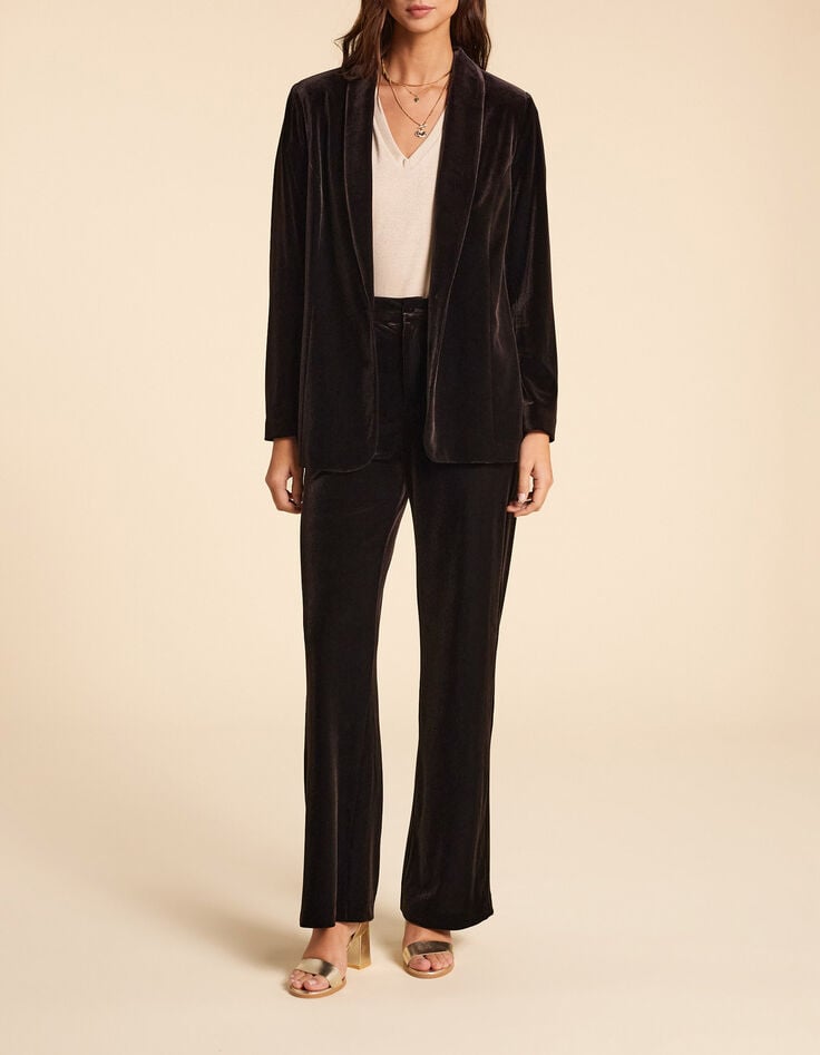 I.Code brown velour suit jacket-2 I.Code brown velour suit jacket-2