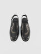 Schwarze Damen Leder Slingback Loafers-3