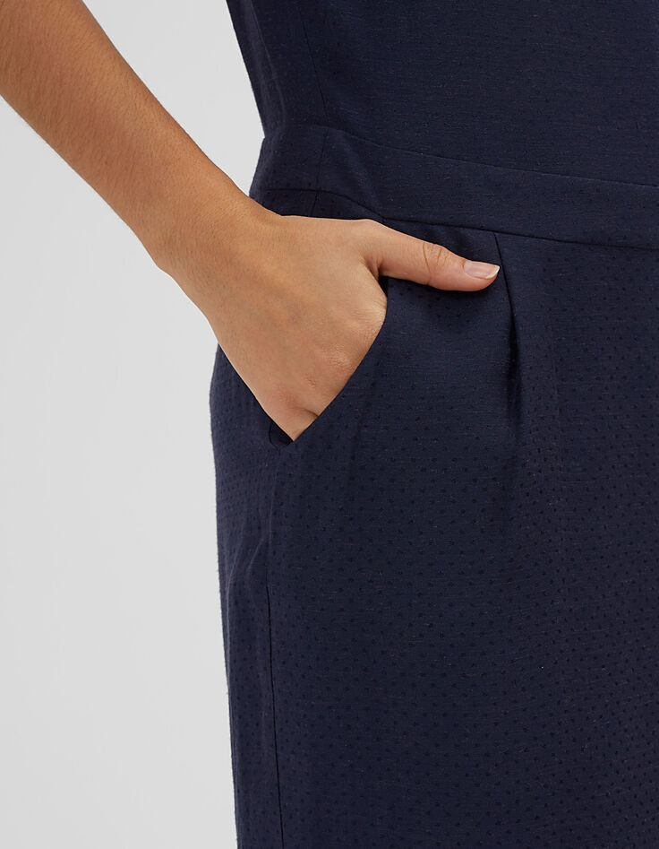 Robe marine jacquard pois I.Code-2 Robe marine jacquard pois I.Code-2