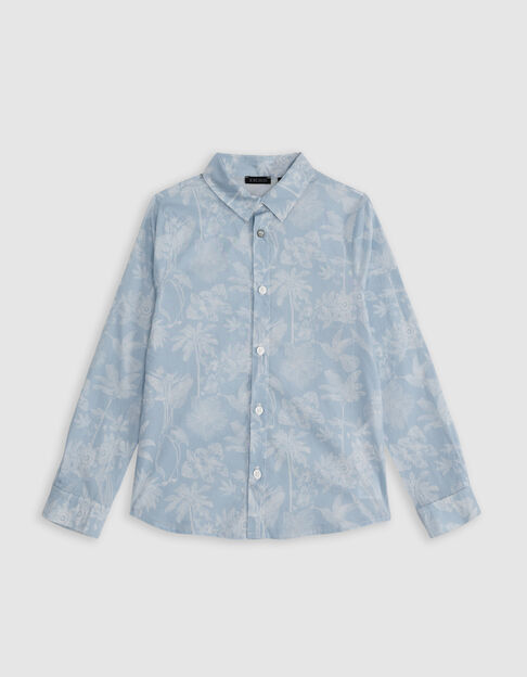 Boys’ blue exotic Liberty fabric shirt - IKKS