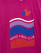 T-shirt rose message, rayures, cœurs I.Code-8