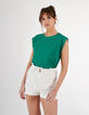 Camiseta verde cuello redondo costura dorada I.Code-2