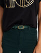 Empire Green Gürtel Veloursleder mit Gold-Muster I.Code-6