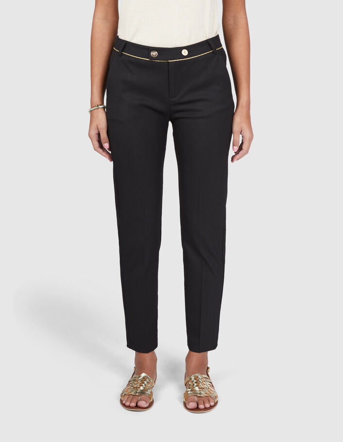 Pantalon city noir jacquard géométrique I.Code-2
