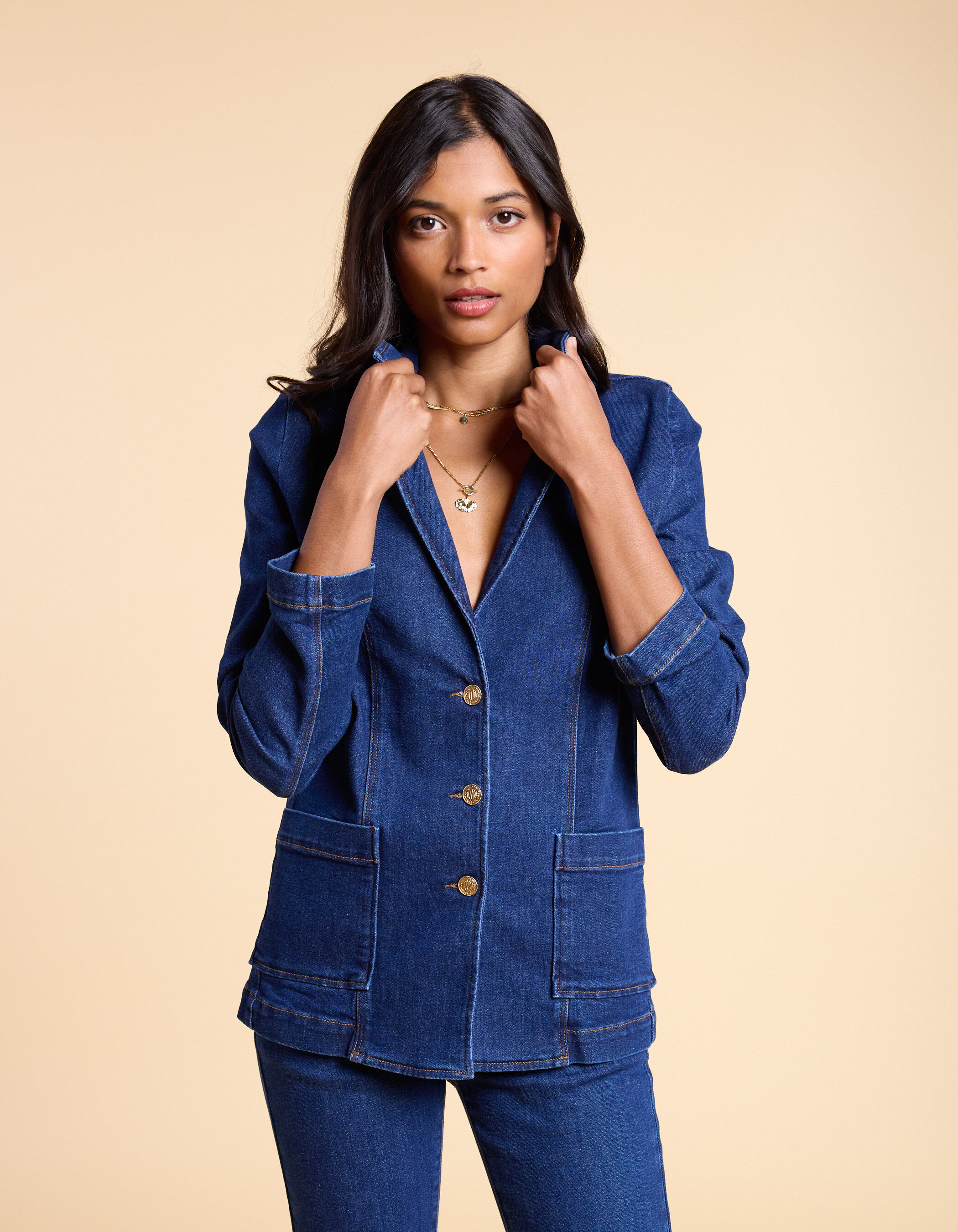 I.Code authentic blue denim suit jacket