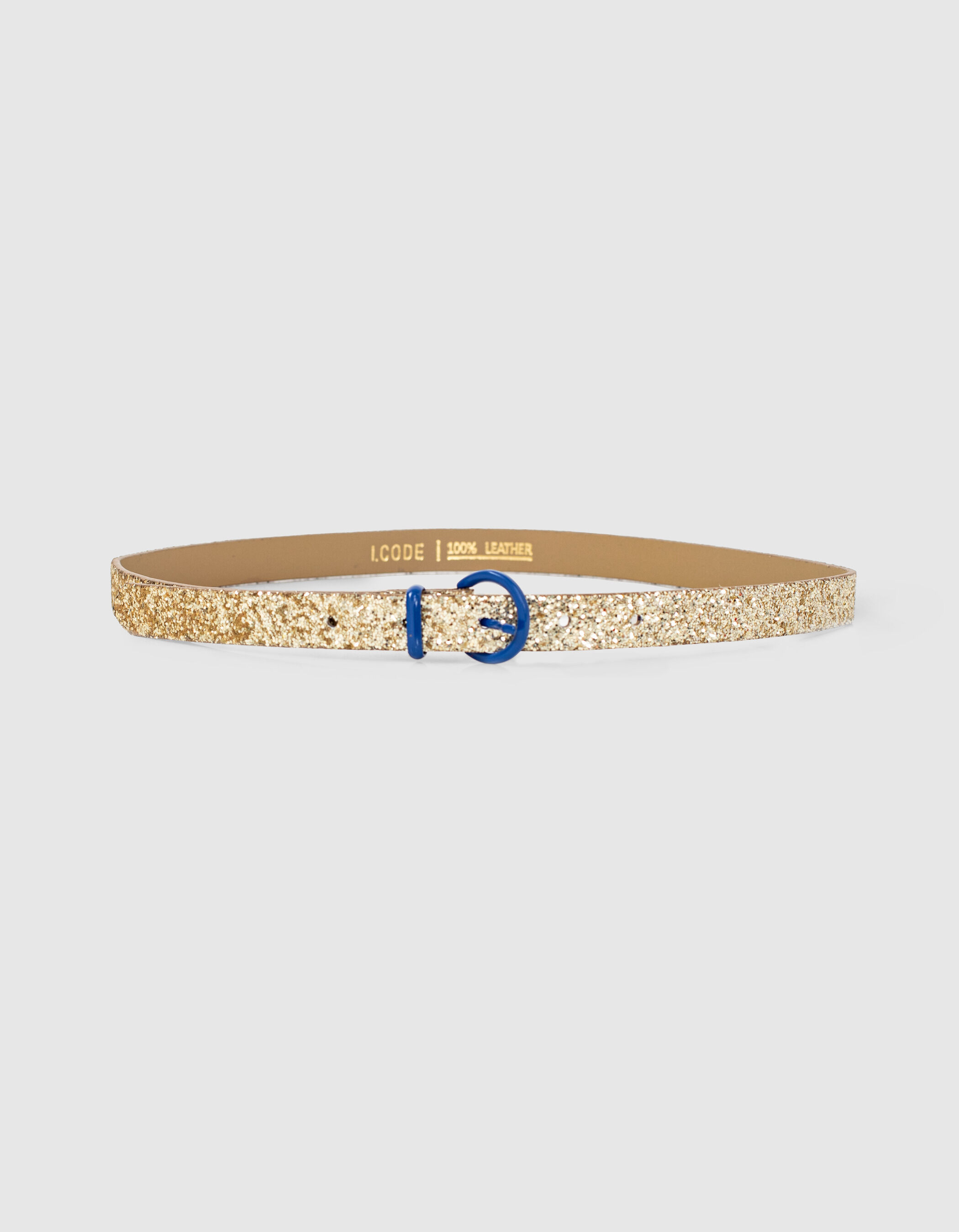 Gold glitter belt top