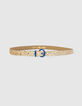 Goudkleurige riem glitters blauwe gesp I.Code-3