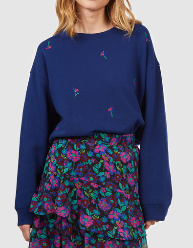 Marine sweater borduursel bloemen I.Code 