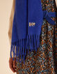 I.Code blue scarf with embroidered IC monogram-4