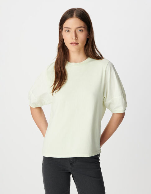 Gr&uuml;nes Damen-Shirt aus Biobaumwolle in &Uuml;bergr&ouml;&szlig;e - IKKS