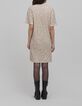 Champagnerfarbenes Kleid mit Paillettenbestickung Damen-3