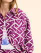 Veste violine jacquard motif graphique I.Code-4