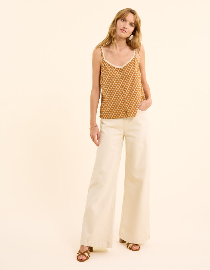 Camel top hart bloemenprint I.Code-4 Camel top hart bloemenprint I.Code-4