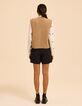 I.Code ecru cable knit sleeveless cardigan-5