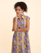 Robe chemise longue parme imprimé perroquets I.Code-4