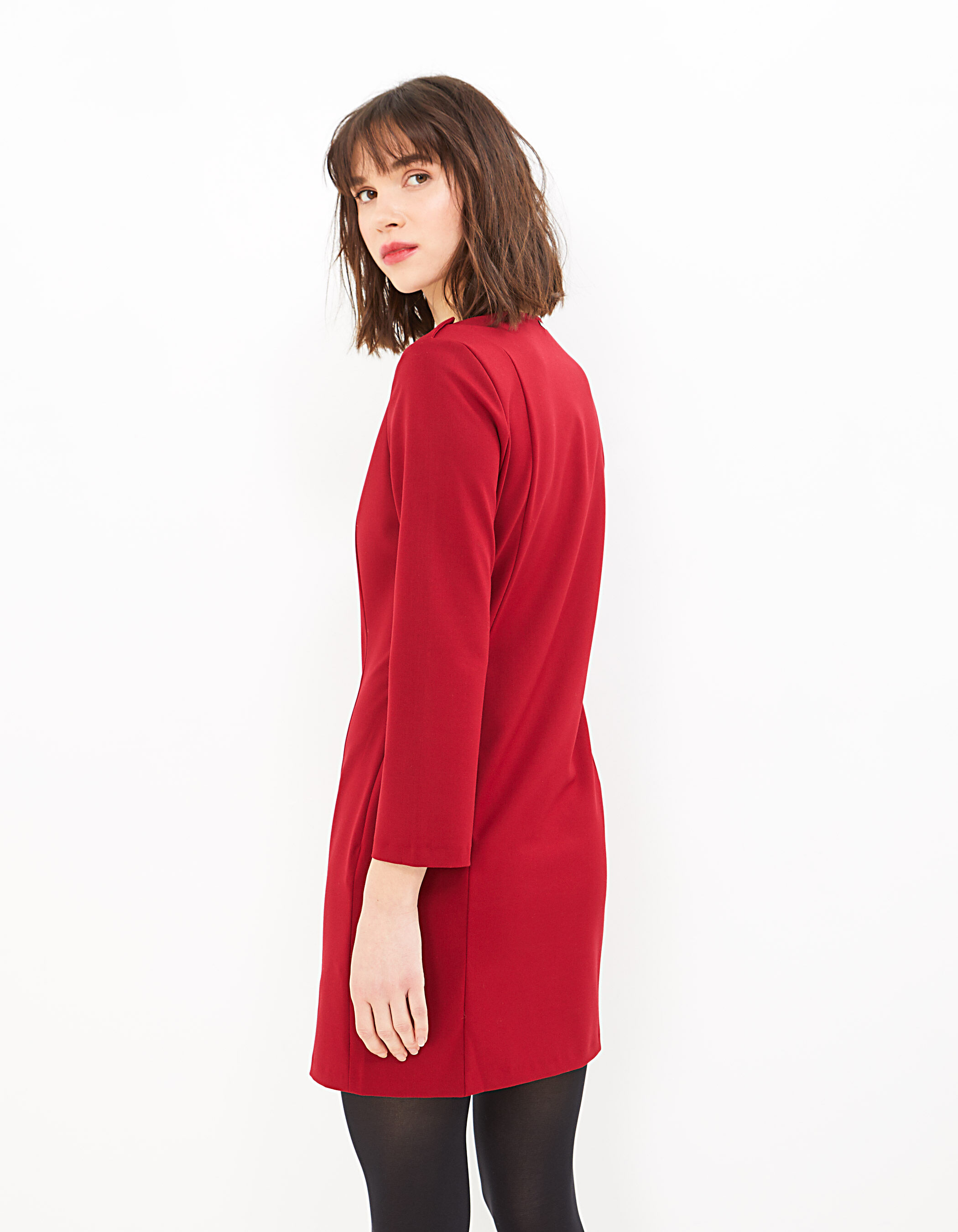 Vestido shop rojo botones