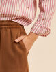 Camel wideleg broek elastische taille I.Code-5