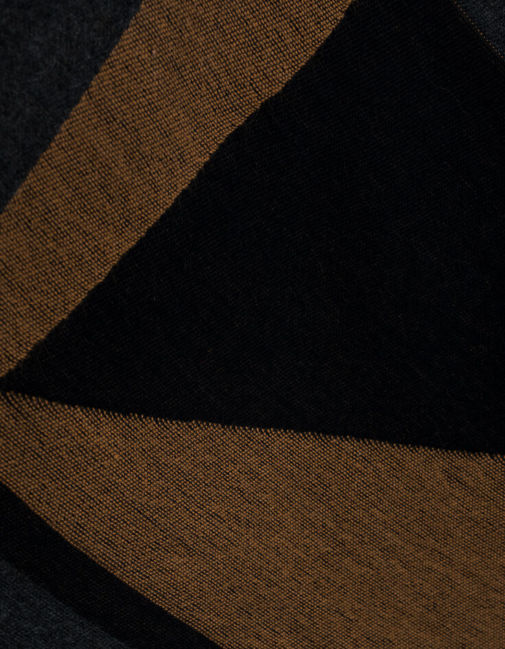 Poncho cognac jacquard géométrique I.Code-3