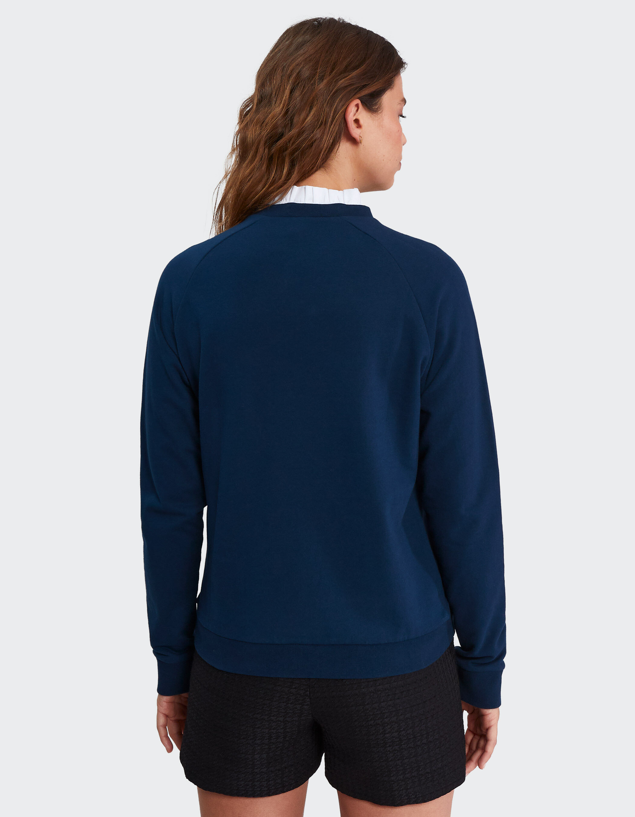 Navy slogan on sale sweatshirt