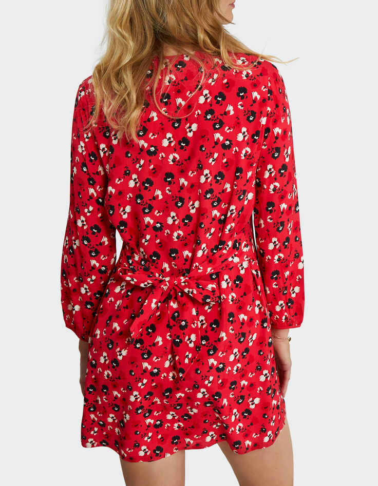 Vestido flash pink estampado floral rock I.Code-4