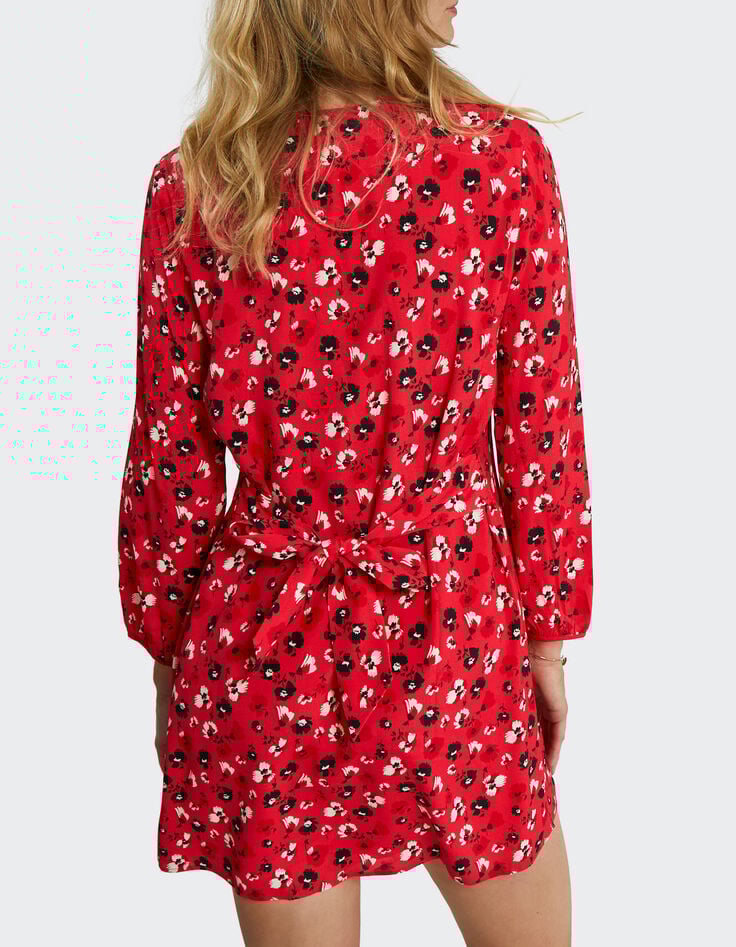 Vestido flash pink estampado floral rock I.Code-4 Vestido flash pink estampado floral rock I.Code-4