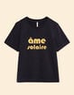 T-shirt manches courtes noir message camel I.Code-7