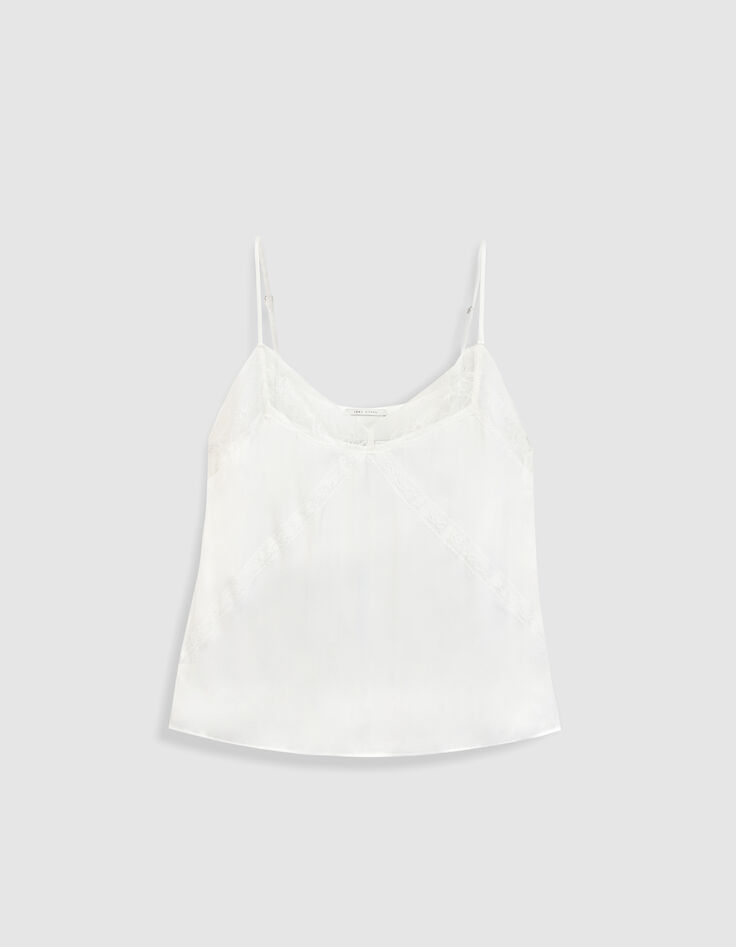 Wei&szlig;es Camisole-Top mit Spitze f&uuml;r Damen-6