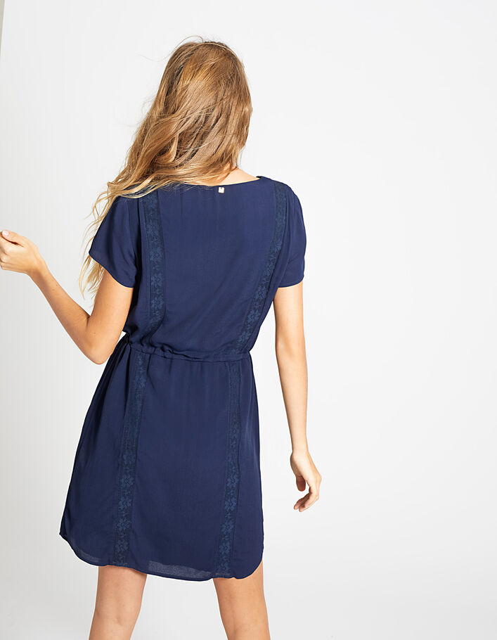 I.Code navy dress with lace bands - I.CODE