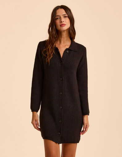 Vestido de punto gris con botones I.Code