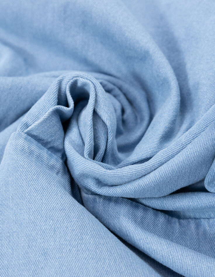 Blaues Jeanshemd doppelte Herzstickerei I.Code-9
