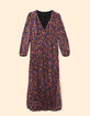 Robe longue camel imprim&eacute; cachemire multico I.Code-7