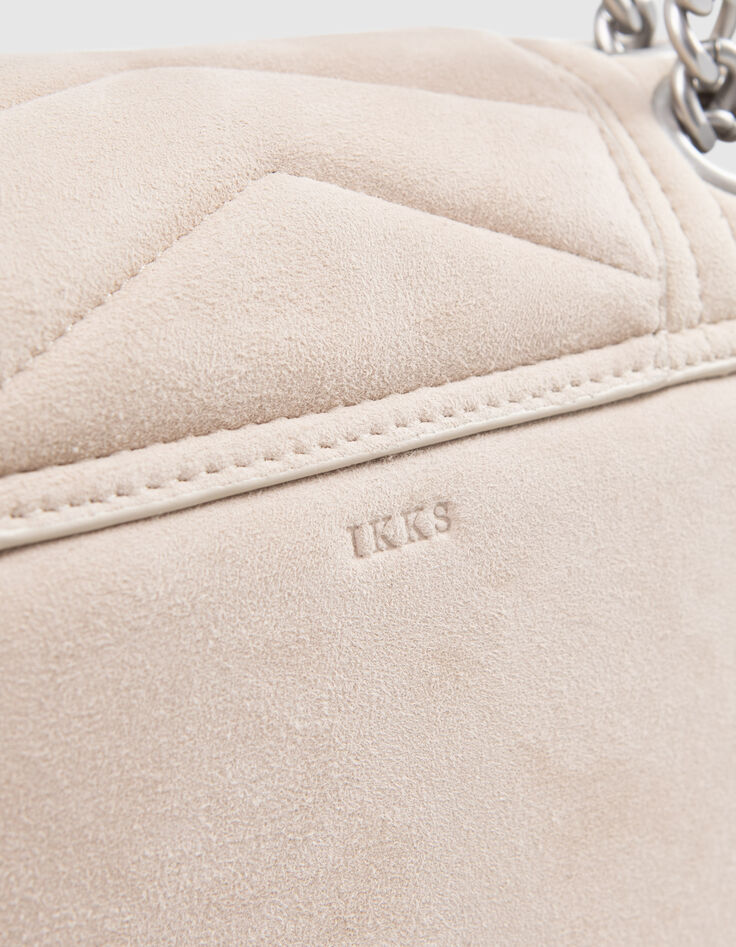 Damen-Tasche THE 1. SEASONALS Kreidewei&szlig; Leder gesteppt M-9