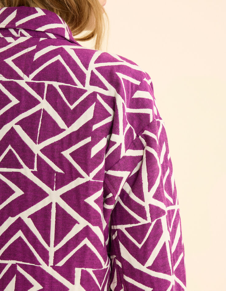 Veste violine jacquard motif graphique I.Code-5