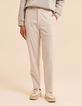 I.Code ecru cargo-style straight trousers-4