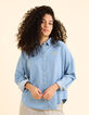 Blaues Jeanshemd doppelte Herzstickerei I.Code-1