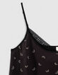 I.Code black printed Free Boobs top with integrated bra-6