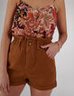 Short fauve taille haute élastiquée I.Code-1