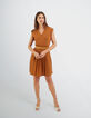 Robe fauve avec élastique rayé lurex or I.Code-6