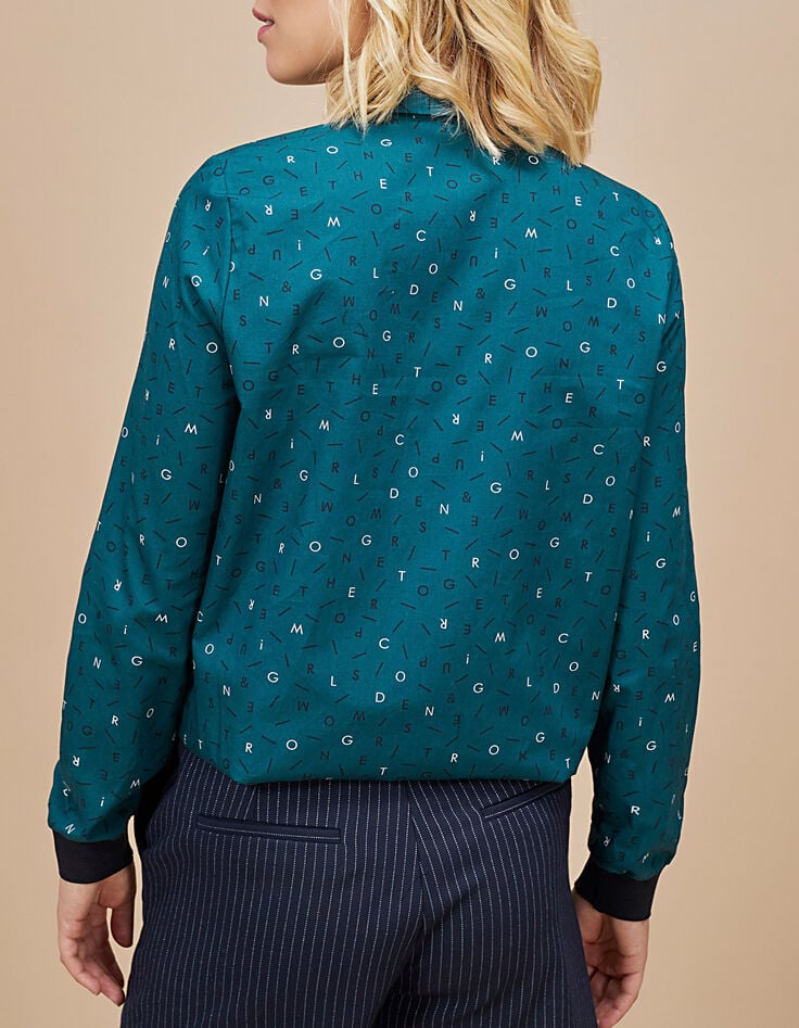 Camisa duck green estampado letras I.Code-3 Camisa duck green estampado letras I.Code-3